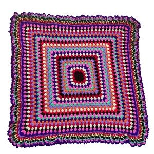 35” by 35” Handmade Crocheted  Granny Blanket